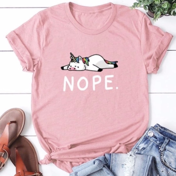 Bellanblue Tops - NOPE Graphic Tee - pink